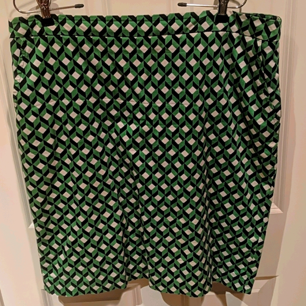 Green black and white skirt